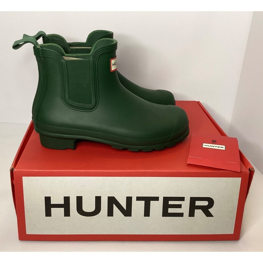 Hunter Original Chelsea Slip-on Ankle Rain Boot Women's Size 6 Hunter Green NIB